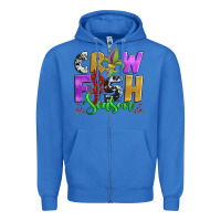 True Royal crawfish season mardi gras carnival fleur de lis Zipper Hoodie - Jasminsmagicworld