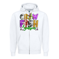 White crawfish season mardi gras carnival fleur de lis Zipper Hoodie - Jasminsmagicworld