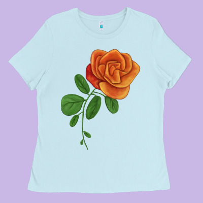 Burst Of Joy Rose Ladies Tee Designed By Lillyallendesigns