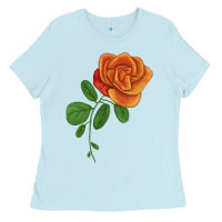 Baby Blue Burst Of Joy Rose Ladies Tee - LillyAllenDesigns