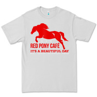 Dove Grey Red Pony Cafe, Funny cute horse lover Premium Tee - ArtMosaic