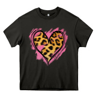 Asphalt Leopard Pink Glitter Heart Heavy Core Tee - Jasminsmagicworld
