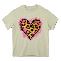 Mossy Leopard Pink Glitter Heart Heavy Core Tee - Jasminsmagicworld