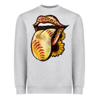 Heather Grey Softball Tongue Heavyweight Sweatshirt - Jasminsmagicworld