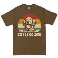 Cacao Golden Retriever Dog Life is golden retro vintage Premium Tee - ArtMosaic