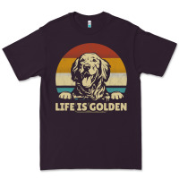Plum Golden Retriever Dog Life is golden retro vintage Premium Tee - ArtMosaic