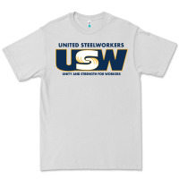 Dove Grey United Steelworkers - Unity and Strength for Worke Premium Tee - ArtMosaic