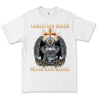 White jesus christian biker never ride alone Premium Tee - ArtMosaic