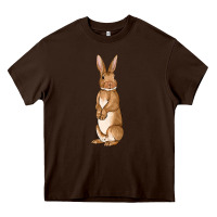 Chocolate Brown Bunny Easter Heavy Core Tee - OliviaCreatesArt