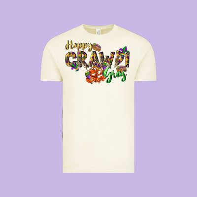 Happy Crawdi Gras Vintage Tee Designed By Lillyallendesigns