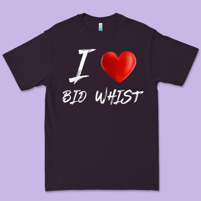 I Love Heart Bid Whist Card Game T Shirt Premium Tee Designed By Artmosaic