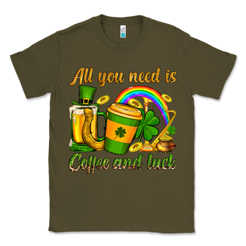St. Patrick's All You Need Is Coffee And Luck Classic Tee by OliviaCreatesArt | Teevron