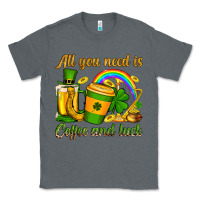 Charcoal Heather St. Patrick's All you need is coffee and luck Classic Tee - OliviaCreatesArt