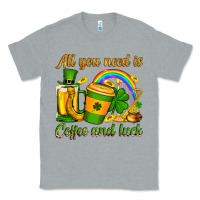 Heather Grey St. Patrick's All you need is coffee and luck Classic Tee - OliviaCreatesArt