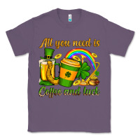 Lavender St. Patrick's All you need is coffee and luck Classic Tee - OliviaCreatesArt