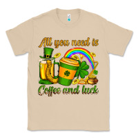 Mushroom St. Patrick's All you need is coffee and luck Classic Tee - OliviaCreatesArt