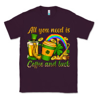 Plum St. Patrick's All you need is coffee and luck Classic Tee - OliviaCreatesArt