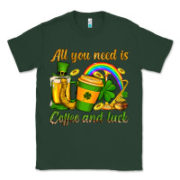 Sports Green St. Patrick's All you need is coffee and luck Classic Tee - OliviaCreatesArt