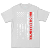 Dove Grey Union Carpenter With A Vintage American Flag For Fans Premium Tee - ArtMosaic