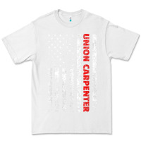 White Union Carpenter With A Vintage American Flag For Fans Premium Tee - ArtMosaic