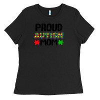 Black autism awareness puzzle theme Ladies Tee - CowhideDigitalArt