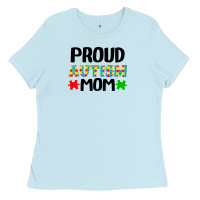 Baby Blue autism awareness puzzle theme Ladies Tee - CowhideDigitalArt