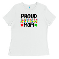 White autism awareness puzzle theme Ladies Tee - CowhideDigitalArt