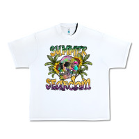 White Summer Searchin Urban Heavy Tee - CowhideDigitalArt
