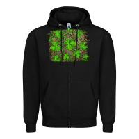 Black st patrick's day shamrock and leopard distressed Zipper Hoodie - RanaPortraitStore