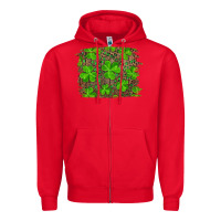 Red st patrick's day shamrock and leopard distressed Zipper Hoodie - RanaPortraitStore