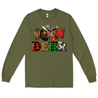 Army Green oh deer christmas Long Sleeve Tee - LillyAllenDesigns