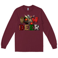 Burgundy oh deer christmas Long Sleeve Tee - LillyAllenDesigns