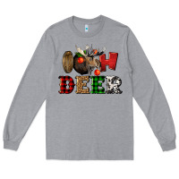 Heather Grey oh deer christmas Long Sleeve Tee - LillyAllenDesigns