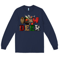 Navy oh deer christmas Long Sleeve Tee - LillyAllenDesigns