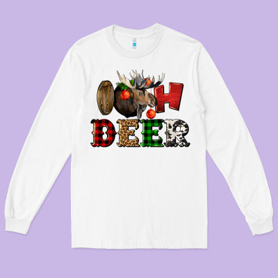 Oh Deer Christmas Long Sleeve Tee Designed By Lillyallendesigns