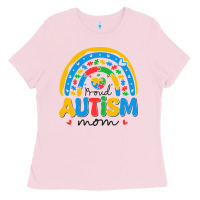 Bubblegum Pink proud autism mom rainbow Ladies Tee - CowhideDigitalArt
