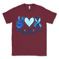 Burgundy Peace Love Cure Stomach Cancer Classic Tee - Jasminsmagicworld