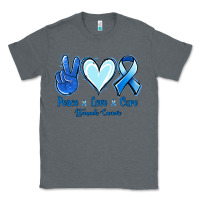 Charcoal Heather Peace Love Cure Stomach Cancer Classic Tee - Jasminsmagicworld