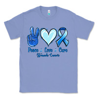 Colony Blue Peace Love Cure Stomach Cancer Classic Tee - Jasminsmagicworld