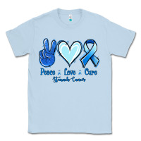 Dusty Blue Peace Love Cure Stomach Cancer Classic Tee - Jasminsmagicworld