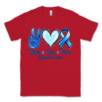 Red Peace Love Cure Stomach Cancer Classic Tee - Jasminsmagicworld