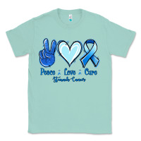 Seafoam Peace Love Cure Stomach Cancer Classic Tee - Jasminsmagicworld