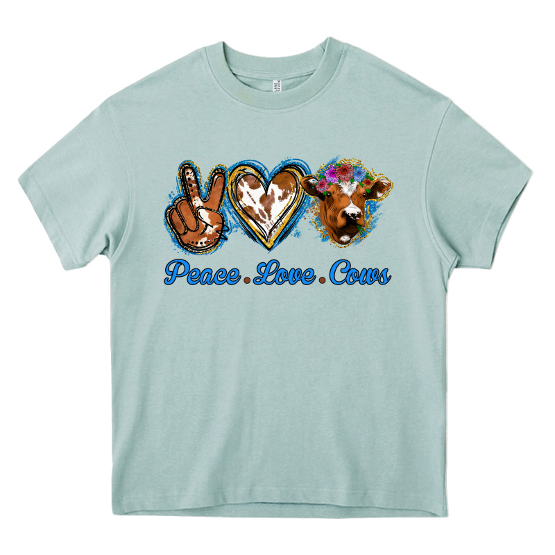 Peace Love Cows Heavy Core Tee by Jasminsmagicworld | Teevron