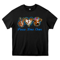 Black Peace Love Cows Heavy Core Tee - Jasminsmagicworld
