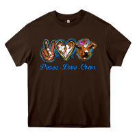 Chocolate Brown Peace Love Cows Heavy Core Tee - Jasminsmagicworld