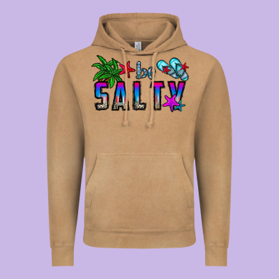 Be Salty Vintage Hoodie Designed By Cowhidedigitalart