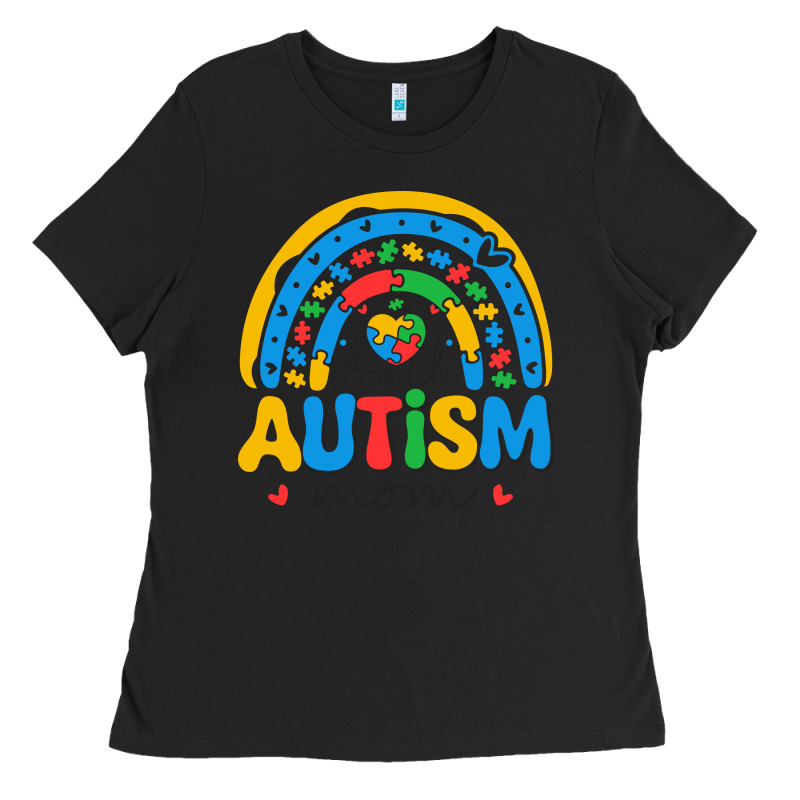 Proud Autism Mom Rainbow Ladies Tee by CowhideDigitalArt | Teevron