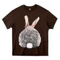 Chocolate Brown Easter bunny back view Heavy Core Tee - OliviaCreatesArt