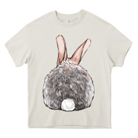 Cream Easter bunny back view Heavy Core Tee - OliviaCreatesArt