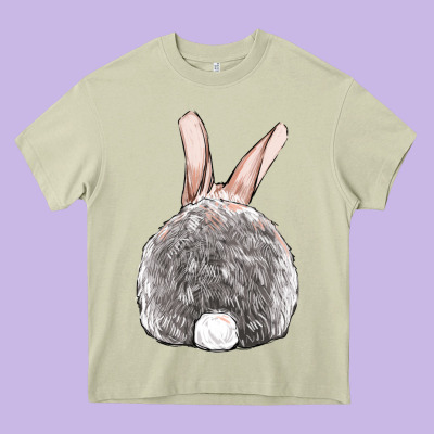 Easter Bunny Back View Heavy Core Tee Designed By Oliviacreatesart